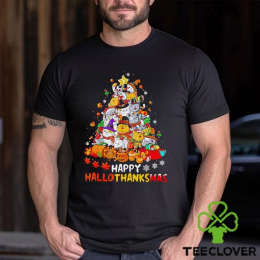 Happy Hallowthanksmas Cat Kitten Pumpkin Turkey hoodie, sweater, longsleeve, shirt v-neck, t-shirt