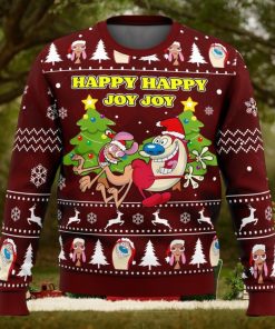 Happy Happy Joy Joy Ren And Stimpy Ugly Christmas Sweater