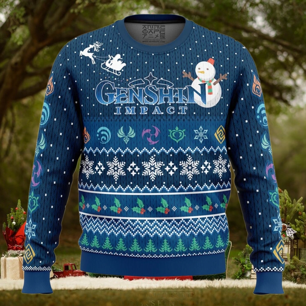 Happy Holidays Genshin Impact Ugly Christmas Sweater Happy Holidays Genshin Impact Ugly Christmas Sweater