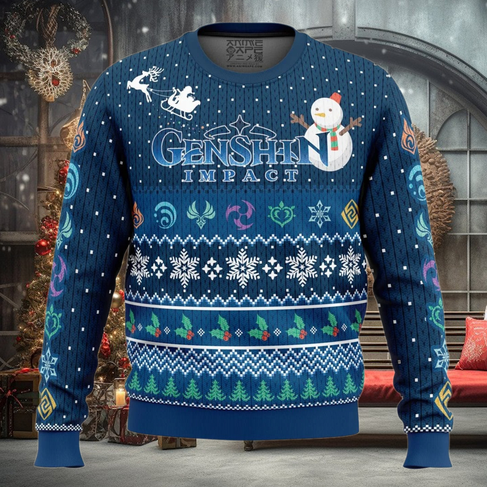 Happy Holidays Genshin Impact Ugly Christmas Sweater Happy Holidays Genshin Impact Ugly Christmas Sweater