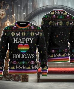 Happy Holigays LGBT Christmas Unisex Ugly Sweater
