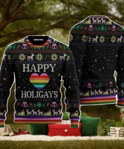 Happy Holigays LGBT Christmas Unisex Ugly Sweater