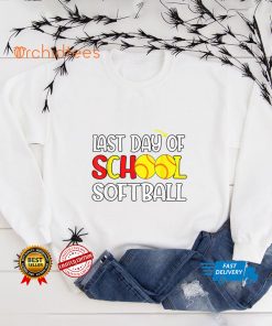 Happy Last Day of School Softball Teacher Student Boys Kids T Shirt