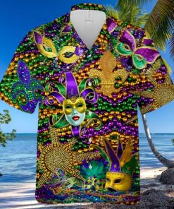 Happy Mardi Gras Hawaiian Shirt Masks Summer Shirt, Hawaiian Shirt