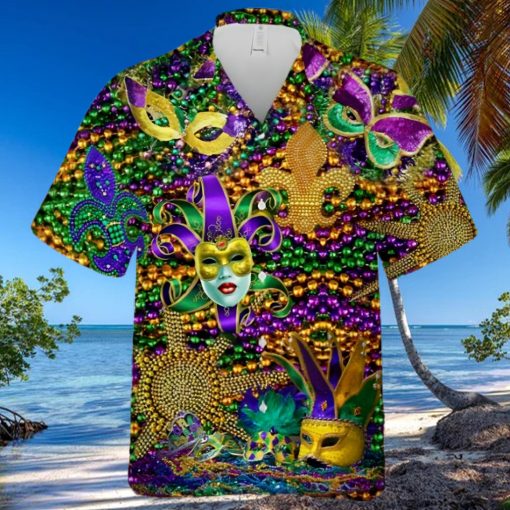 Happy Mardi Gras Hawaiian Shirt Masks Summer Shirt, Hawaiian Shirt