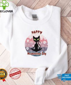 Happy Meowentines Day Funny Black Cat Valentine Unisex Sweatshirt