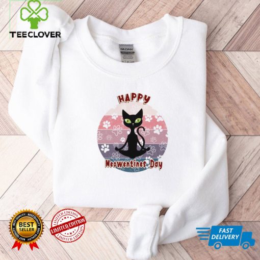 Happy Meowentines Day Funny Black Cat Valentine Unisex Sweatshirt
