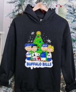 Happy Merry Christmas Peanuts Christmas tree Buffalo Bills football logo gift shirt