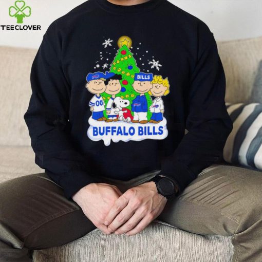 Happy Merry Christmas Peanuts Christmas tree Buffalo Bills football logo gift hoodie, sweater, longsleeve, shirt v-neck, t-shirt