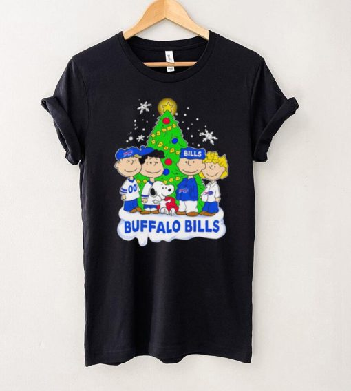 Happy Merry Christmas Peanuts Christmas tree Buffalo Bills football logo gift hoodie, sweater, longsleeve, shirt v-neck, t-shirt