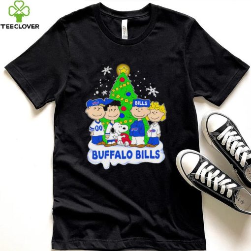 Happy Merry Christmas Peanuts Christmas tree Buffalo Bills football logo gift hoodie, sweater, longsleeve, shirt v-neck, t-shirt