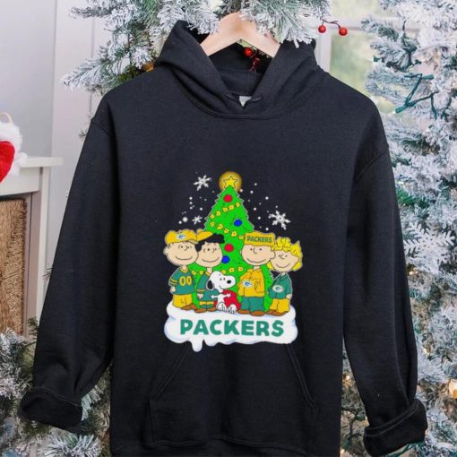 Happy Merry Christmas Peanuts Christmas tree Green Bay Packers football logo gift hoodie, sweater, longsleeve, shirt v-neck, t-shirt