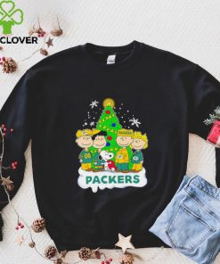 Happy Merry Christmas Peanuts Christmas tree Green Bay Packers football logo gift hoodie, sweater, longsleeve, shirt v-neck, t-shirt