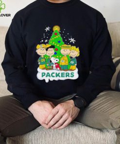 Happy Merry Christmas Peanuts Christmas tree Green Bay Packers football logo gift hoodie, sweater, longsleeve, shirt v-neck, t-shirt