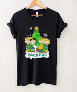 Happy Merry Christmas Peanuts Christmas tree Green Bay Packers football logo gift hoodie, sweater, longsleeve, shirt v-neck, t-shirt