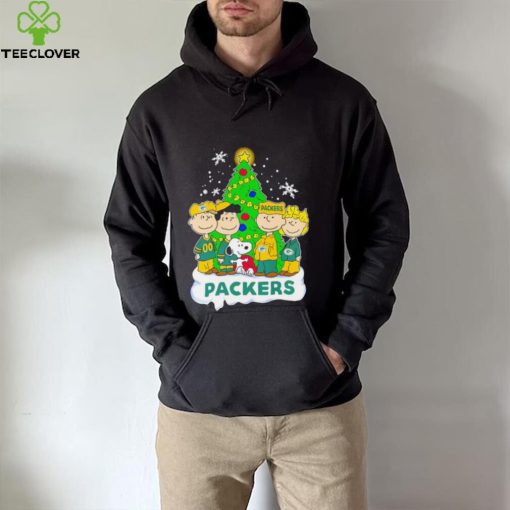 Happy Merry Christmas Peanuts Christmas tree Green Bay Packers football logo gift hoodie, sweater, longsleeve, shirt v-neck, t-shirt