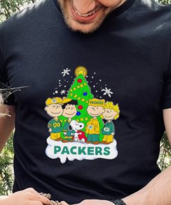 Happy Merry Christmas Peanuts Christmas tree Green Bay Packers football logo gift hoodie, sweater, longsleeve, shirt v-neck, t-shirt