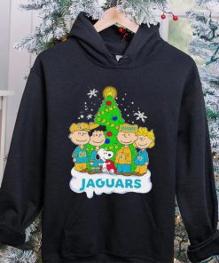 Happy Merry Christmas Peanuts Christmas tree Jacksonville Jaguars football logo gift shirt