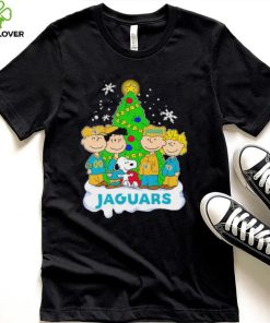 Happy Merry Christmas Peanuts Christmas tree Jacksonville Jaguars football logo gift hoodie, sweater, longsleeve, shirt v-neck, t-shirt