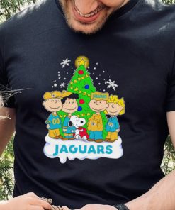 Happy Merry Christmas Peanuts Christmas tree Jacksonville Jaguars football logo gift hoodie, sweater, longsleeve, shirt v-neck, t-shirt