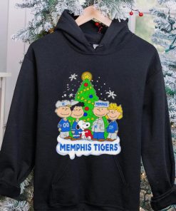 Happy Merry Christmas Peanuts Christmas tree Memphis Tigers football logo gift shirt