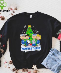 Happy Merry Christmas Peanuts Christmas tree Memphis Tigers football logo gift hoodie, sweater, longsleeve, shirt v-neck, t-shirt