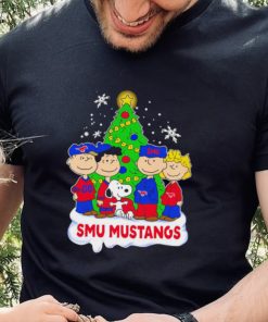 Happy Merry Christmas Peanuts Christmas tree SMU Mustangs football logo gift hoodie, sweater, longsleeve, shirt v-neck, t-shirt