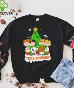 Happy Merry Christmas Peanuts Christmas tree Texas Longhorns football logo gift hoodie, sweater, longsleeve, shirt v-neck, t-shirt