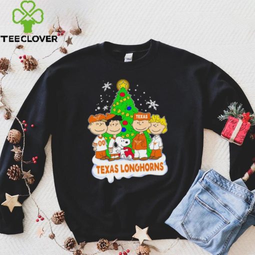 Happy Merry Christmas Peanuts Christmas tree Texas Longhorns football logo gift hoodie, sweater, longsleeve, shirt v-neck, t-shirt