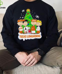 Happy Merry Christmas Peanuts Christmas tree Texas Longhorns football logo gift hoodie, sweater, longsleeve, shirt v-neck, t-shirt