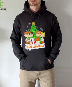 Happy Merry Christmas Peanuts Christmas tree Texas Longhorns football logo gift hoodie, sweater, longsleeve, shirt v-neck, t-shirt