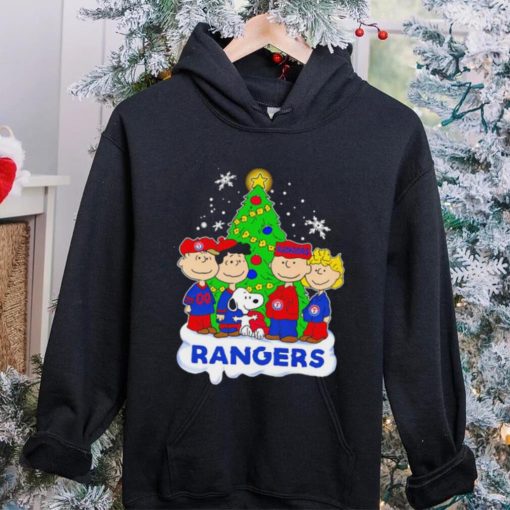 Happy Merry Christmas Peanuts Christmas tree Texas Rangers football logo gift hoodie, sweater, longsleeve, shirt v-neck, t-shirt