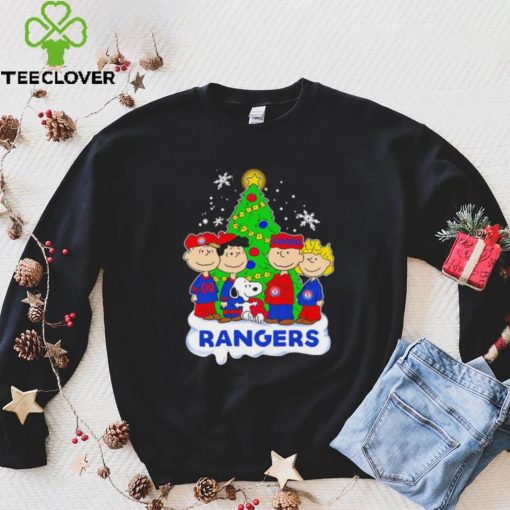 Happy Merry Christmas Peanuts Christmas tree Texas Rangers football logo gift hoodie, sweater, longsleeve, shirt v-neck, t-shirt