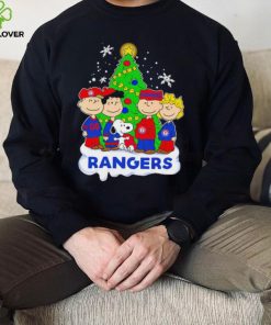 Happy Merry Christmas Peanuts Christmas tree Texas Rangers football logo gift hoodie, sweater, longsleeve, shirt v-neck, t-shirt