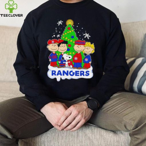 Happy Merry Christmas Peanuts Christmas tree Texas Rangers football logo gift hoodie, sweater, longsleeve, shirt v-neck, t-shirt