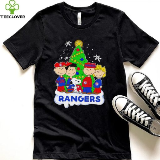 Happy Merry Christmas Peanuts Christmas tree Texas Rangers football logo gift hoodie, sweater, longsleeve, shirt v-neck, t-shirt