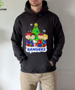 Happy Merry Christmas Peanuts Christmas tree Texas Rangers football logo gift hoodie, sweater, longsleeve, shirt v-neck, t-shirt