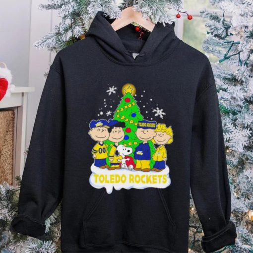 Happy Merry Christmas Peanuts Christmas tree Toledo Rockets football logo gift hoodie, sweater, longsleeve, shirt v-neck, t-shirt