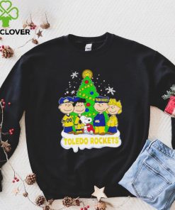 Happy Merry Christmas Peanuts Christmas tree Toledo Rockets football logo gift hoodie, sweater, longsleeve, shirt v-neck, t-shirt