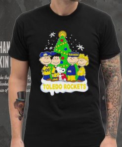 Happy Merry Christmas Peanuts Christmas tree Toledo Rockets football logo gift hoodie, sweater, longsleeve, shirt v-neck, t-shirt