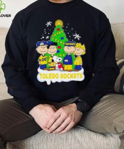 Happy Merry Christmas Peanuts Christmas tree Toledo Rockets football logo gift hoodie, sweater, longsleeve, shirt v-neck, t-shirt