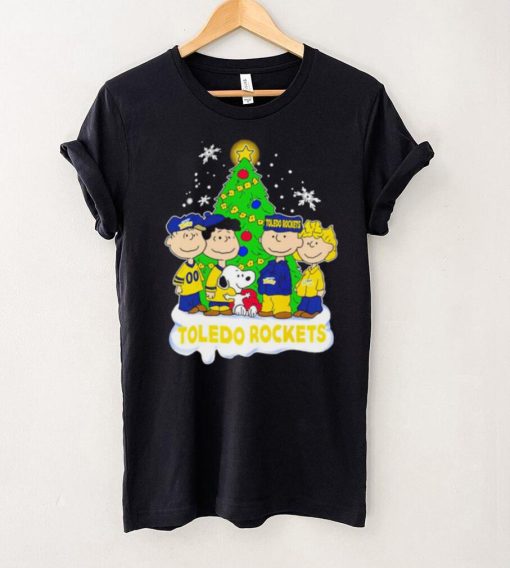 Happy Merry Christmas Peanuts Christmas tree Toledo Rockets football logo gift hoodie, sweater, longsleeve, shirt v-neck, t-shirt