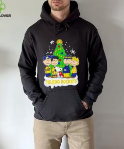 Happy Merry Christmas Peanuts Christmas tree Toledo Rockets football logo gift hoodie, sweater, longsleeve, shirt v-neck, t-shirt