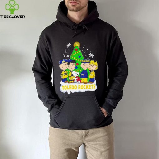 Happy Merry Christmas Peanuts Christmas tree Toledo Rockets football logo gift hoodie, sweater, longsleeve, shirt v-neck, t-shirt