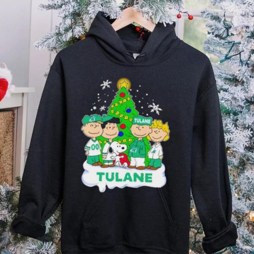 Happy Merry Christmas Peanuts Christmas tree Tulane Green Wave football logo gift hoodie, sweater, longsleeve, shirt v-neck, t-shirt