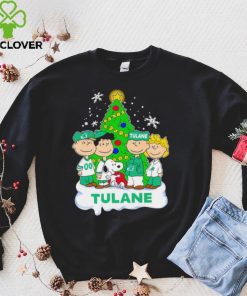 Happy Merry Christmas Peanuts Christmas tree Tulane Green Wave football logo gift hoodie, sweater, longsleeve, shirt v-neck, t-shirt