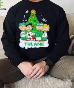 Happy Merry Christmas Peanuts Christmas tree Tulane Green Wave football logo gift hoodie, sweater, longsleeve, shirt v-neck, t-shirt