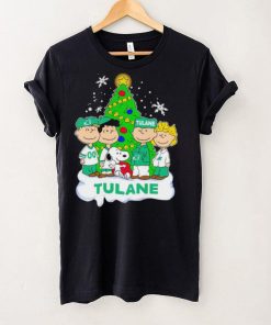 Happy Merry Christmas Peanuts Christmas tree Tulane Green Wave football logo gift hoodie, sweater, longsleeve, shirt v-neck, t-shirt