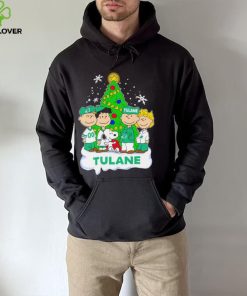 Happy Merry Christmas Peanuts Christmas tree Tulane Green Wave football logo gift hoodie, sweater, longsleeve, shirt v-neck, t-shirt