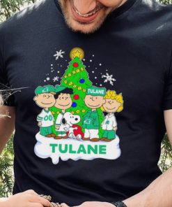 Happy Merry Christmas Peanuts Christmas tree Tulane Green Wave football logo gift hoodie, sweater, longsleeve, shirt v-neck, t-shirt